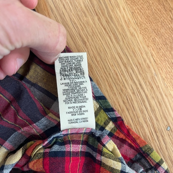 THE GREAT. The Cottage Plaid Button Down Shirt Size 1, Small - Picture 7 of 10